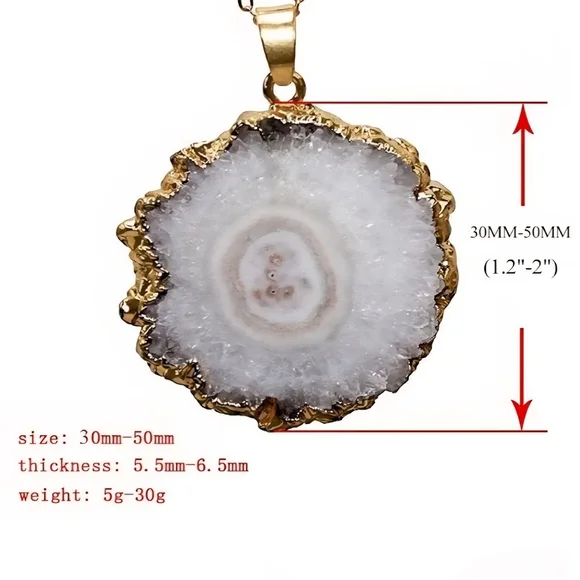 Purple Agate Pendant In Gold Tone Setting Boho - Picture 8 of 14